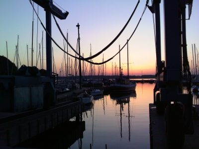 Yachthafen Glücksburg in Abendstimmung