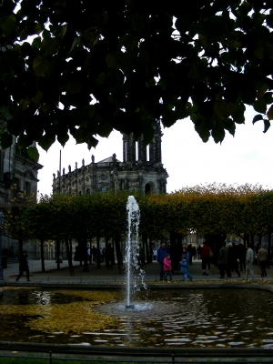 Springbrunnen auf der Brühlschen Terrasse in Dresden
