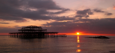 Burned Brighton Pier