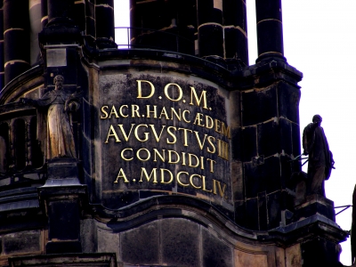 Turminschrift, Trinitatiskathedrale, Dresden
