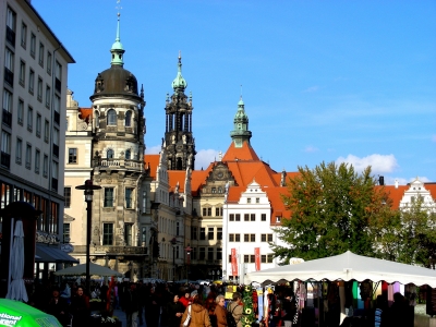 Samstagsmarkt, nähe Schlossstrasse in Dresden