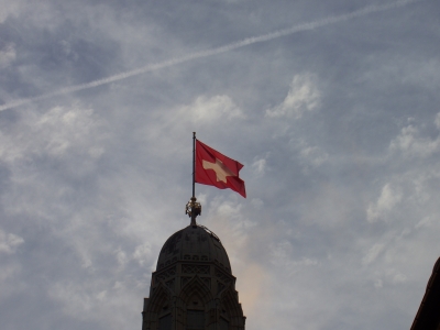 Flagge auf dem Züricher Münster