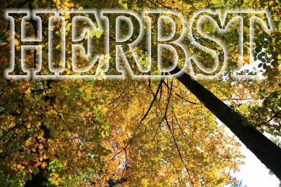 Herbst mit Text