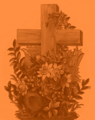 Kreuz mit Blumen