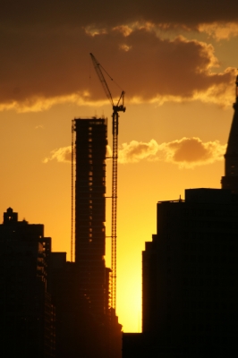 Skyline bei Sonneuntergang