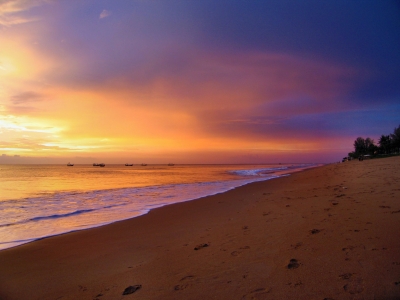 Thailand, Khao Lak, Bang Niang Beach, Sonnenuntergang