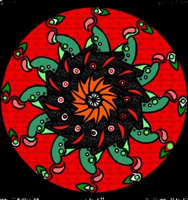 Mandala rot-gruen
