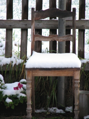 Sitzplatz im Schnee