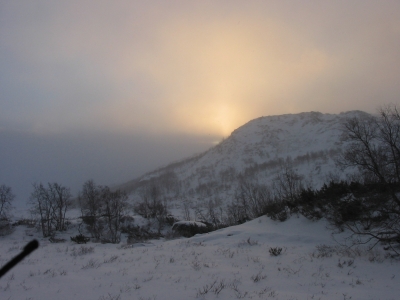 Kurzer Wintertag in Norwegen