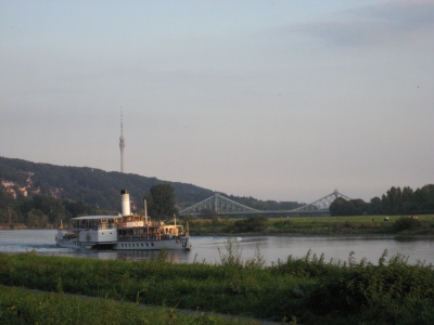 Dampfer auf der Elbe