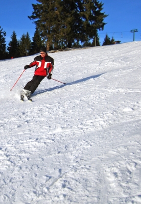 Ski-Senior am Hang