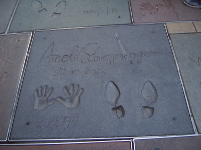 Arnold Schwarzeneggers Abdrücke auf dem Walk of Fame