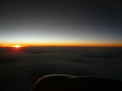 Sonnenuntergang über den Wolken