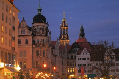 Schlossstraße Dresden bei Nacht