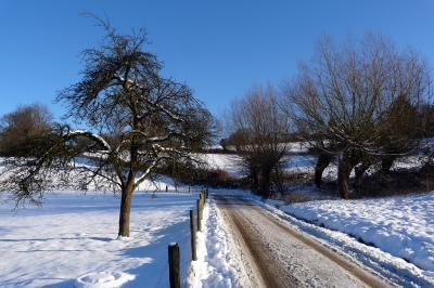 winterliche Dorfstraße