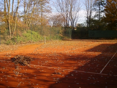 Tennisplatz im Herbst