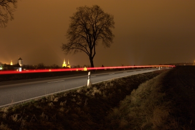 Bautzener Landstraße bei Nacht