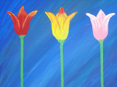 Bild mit Tulpen