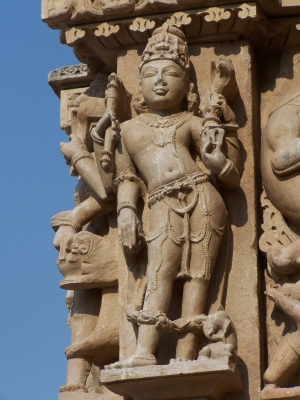 Tempelrelief Khajuraho Indien