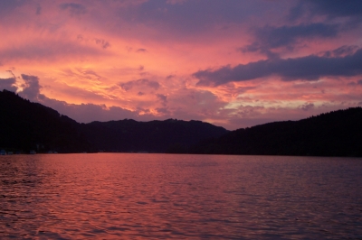 Sonnenuntergang über der Donau