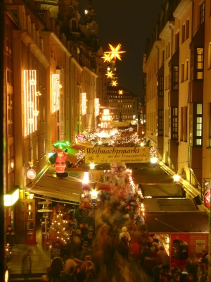 Münzgasse in Dresden zu Weihnachten (HDR)