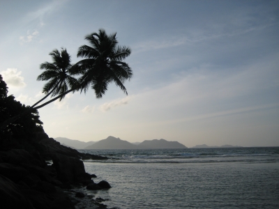 Abendstimmung La Digue, Seychellen