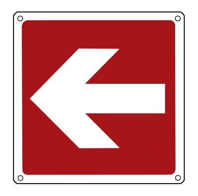 Brandschutzschild: Richtungspfeil links