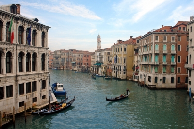 Venedig : Blick von der Rialtobrücke auf den Canal Grande