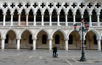 Venedig : Piazetta mit dem Dogenpalast (Westfassade)