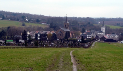 Blick auf das Dorf Düssel im Bergischen land