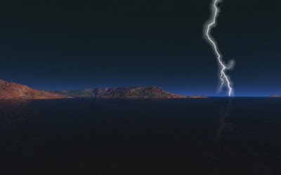 Blitz über dem Meer