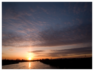 Sonnenuntergang am Main bei Hanau