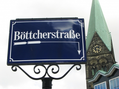 Schild in Bremen in der Böttcherstrasse