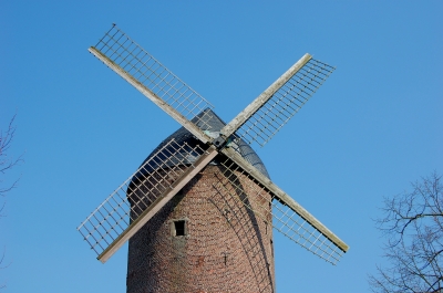 Die Turmmühle aus 1481 zu Kempen am Niederrhein, Detailansicht