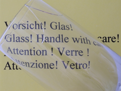 Glass! Handle with care!