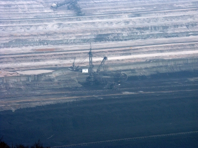 Kohleschicht im Tagebau