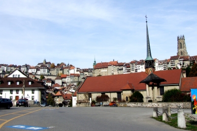 Blick auf Fribourg von der Altstadt aus