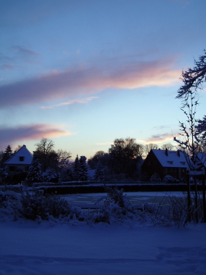 Sonnenuntergang in Winterlandschaft