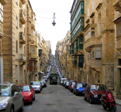 Eine Straße in Valletta
