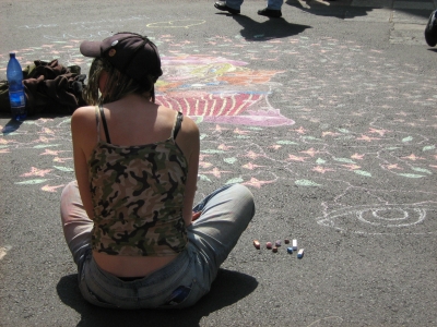 Straßenmalerin