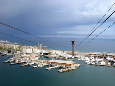Höhenblick auf Port Vell - Barcelona