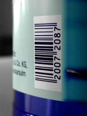 Barcode einer Wasserflasche