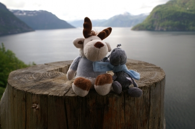 Oskar und sein Freund am Romsdalsfjord