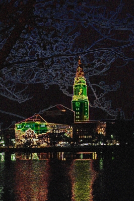Kieler Rathaus bei Nacht