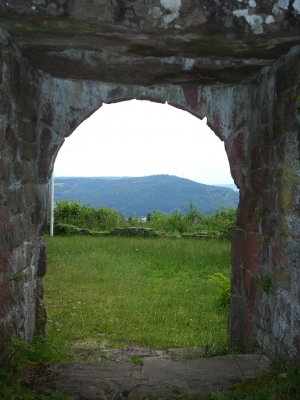 Blick aus der Burg Eberbach