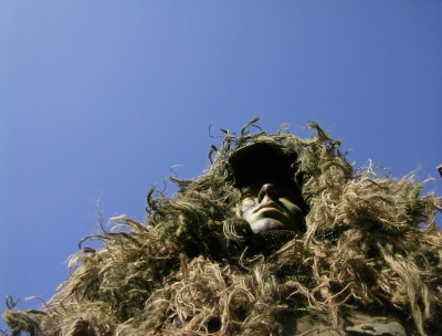 Ghillie Suit Man in Sun