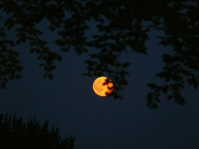 Mond am Abend über der Ruhr