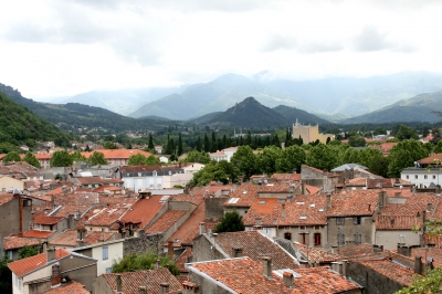 Blick vom Schloß auf Foix