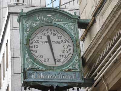 Historisches Thermometer in NY