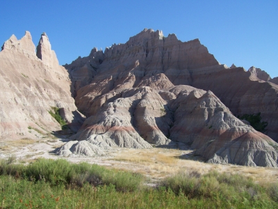 Felsenformation aus Sandstein in den Badlands South Dakota